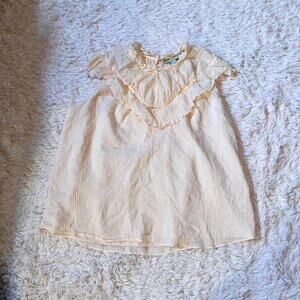 Peachy Twee Coquette Ruffle Feminine Delicate Whimsical Fairy Victorian Tank